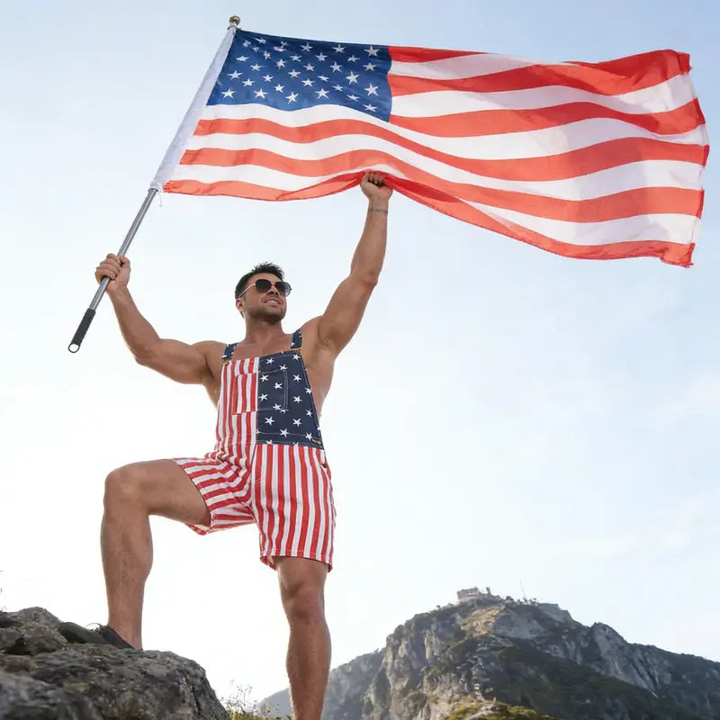 4th of July 250th Anniversary American Flag Overalls