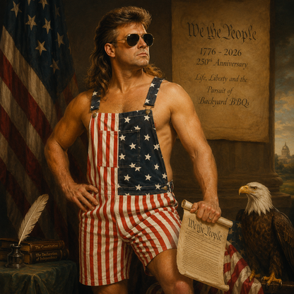 4th of July 250th Anniversary American Flag Overalls