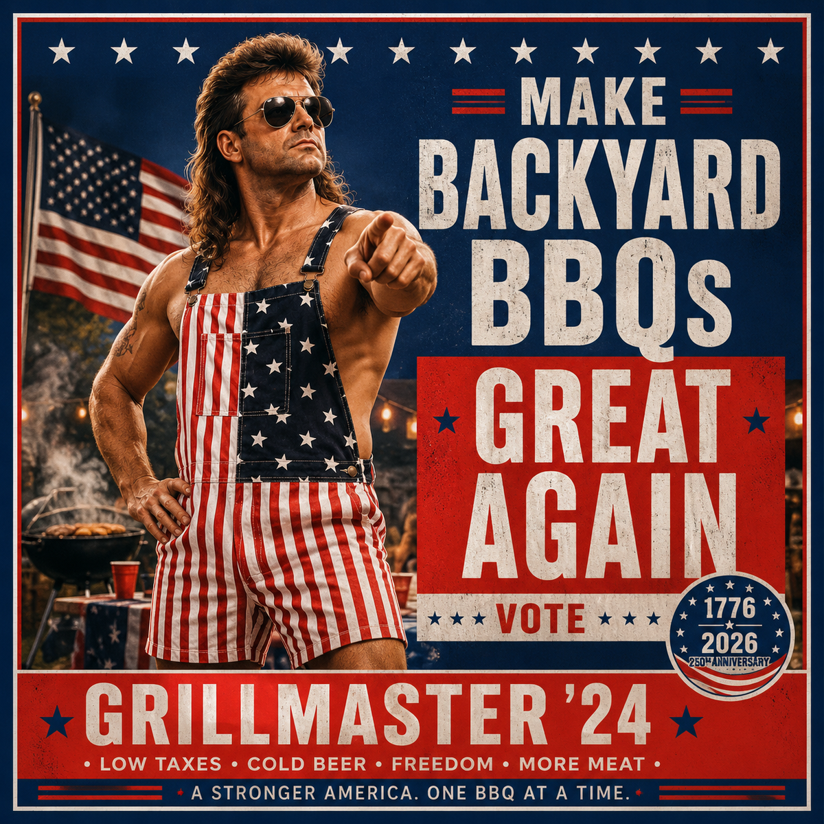 4th of July 250th Anniversary American Flag Overalls